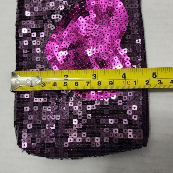Vera Wang Princess Sequin Heart Make Up Cosmetic Bag Case - Purple & Pink - Picture 8 of 8